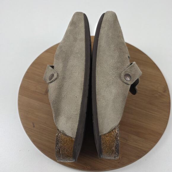 Birkenstock Taupe Suede Slip-Ons - Picture 9 of 12